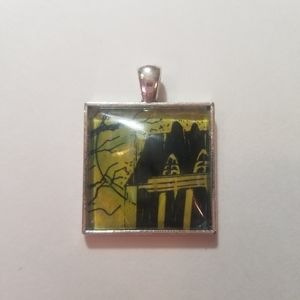 Haunted House Upcycled Comic Book Pendant Necklace